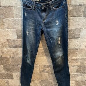 ❤️ GAP DARK WASHED DISTRESSED TRUE SKINNY JEANS SIZE 25